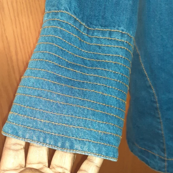 Free People  Denim Top - Picture 3 of 7